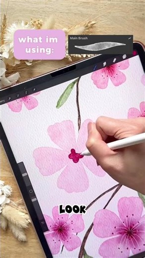 Cherry Blossom Drawing on iPad 🌸 #shorts