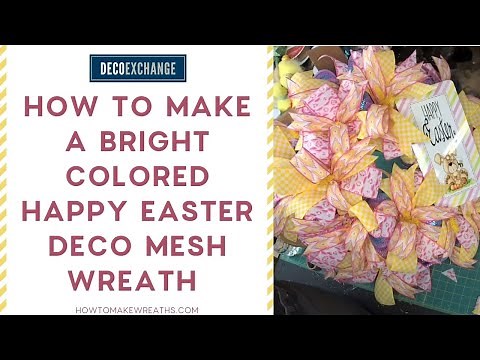How To Make a Bright Colored Happy Easter Deco Mesh Wreath! | DecoExchange Live Replay!