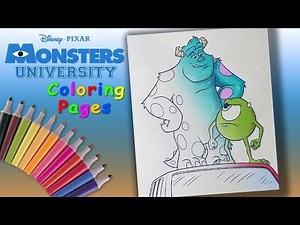 Monsters University Coloring Book #forChildren. Mike and Sulley in university Coloring Page