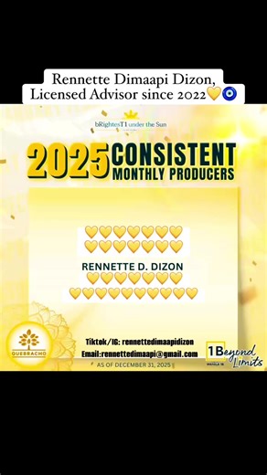 We are consistent and persistent in insuring bright-minded Filipinos 🫶🏻 We will continue to pursue this mission as long as our fellow needs our assistance 😍🧿 #consistent #smallwins #December2025 #SunLife130years #insurance