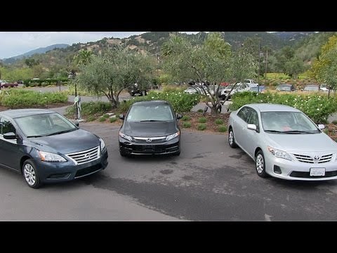 2013 Nissan Sentra vs Honda Civic vs Toyota Corolla 0-60 MPH Mashup Review