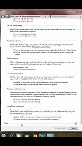 How to change advanced sharing setting in windows7