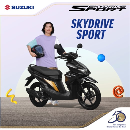 Style speaks louder on the road. And no one’s louder than Skydrive Sport. Drip secured. Vibes unlocked. SKYDRIVE-ing all day. Know more about #SkydriveSport here: bit.ly/scooter-skydrivesport #SuzukiMotorsPH | Suzuki Motorcycles Philippines