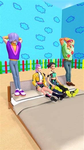 Play This Mario Game Today! Mystery & Abby vs Rumi & Zoey #bibokpop #kpopdemonhunters #funnyshorts