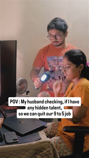 Rituraj.and.Nadi on Instagram: "Talent check failed. ❌ 9–5 job safe for now. ✅ . . . . . #MarriedLifeHumor #CoupleReels #ExpectationVsReality #RelatableCouple #indiancouple"