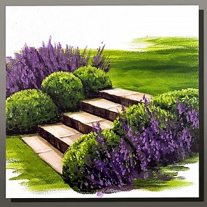 Garden Steps Acrylic Painting #art #artist #artwork #acrylic #painting #eldrawingarts #paintingartwork #acrylicpainting #landscapepainting | El Drawing Arts