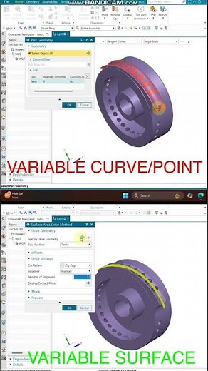 NX CAM 4-Axis | Variable Curve/Point vs Variable Surface Toolpath #posthub #siemens #nxcam