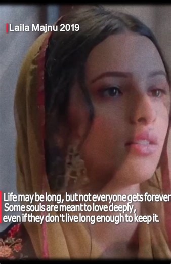 Life may be long, but not everyone gets forever. Some souls are meant to love deeply, even if they don’t live long enough to keep it.😭💔... In this emotional scene, the line reflects the tragic reality of Laila and Qais’s love story. Their love is intense and pure, yet destiny does not allow them a long life together. The moment carries deep sadness and longing, showing how love can be eternal even when life is short. . #LailaMajnu #EternalLove #TragicLove #Soulmates #jauneliapoetry
