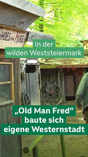 Der Steirer Manfred Neuhold – alias Old Man Fred – hat sich in einem Buchenwald seinen Wildwesttraum erfüllt. Er baute sich eine Westernstadt nach – mit Saloon, Sheriff’s Office und allem, was sonst noch zum Wilden Westen dazugehört ☝️ @orfsteiermark #orfsteiermark #western #manfredneuhold #oldmanfred #wilderwesten #westernstadt #hobby #lebenstraum #sigridmaurer | ORF Steiermark