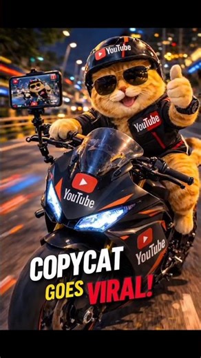 Copy Cat Rides a Superbike… Goes Viral 😼🏍 #shorts #shortsfeed #bike #funniestvideo #funnymoment