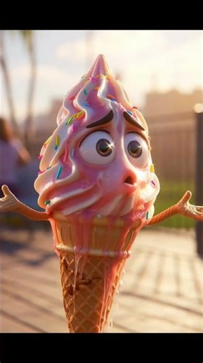 Panicked Ice Cream Cone 🍦😱 | Pixar Style 3D Animation Short