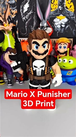 3D Printing MARIO X PUNISHER #Mario #Punisher #3DPrint