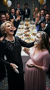 THEY LAUGHED WHEN THEY PUT CAKE ON MY FACE. THEY STOPPED LAUGHING WHEN MY 'FAMILY' ARRIVED. My mother-in-law, Helena, grinned and called me to the front of the room. I was six months pregnant. Everyone was watching. She cut a slice of the birthday cake, looked me dead in the eye, and shoved the whole thing into my face. Frosting blinded me. The room exploded with laughter. I stood there, shaking, cake dripping down the front of my dress. Then I heard my husband, Derek, laughing. Not a small laug