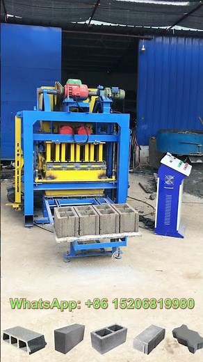 QTJ4-25 automatic vibration cement concrete hollow block making machine for 8 inch cinder blocks