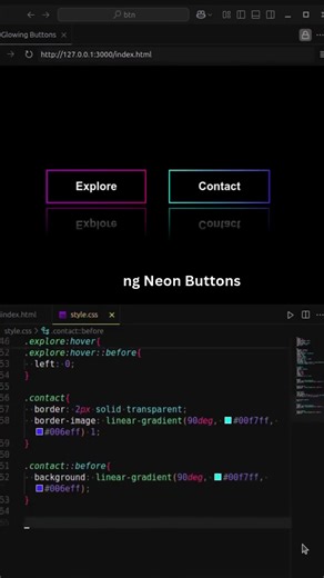 🔥 Gradient Border Glow Buttons | Modern CSS UI Animation | HTML CSS | #html #css #htmlcss