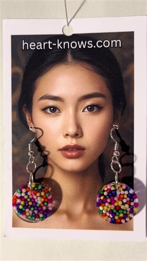 Confetti dots party fun resin round earrings