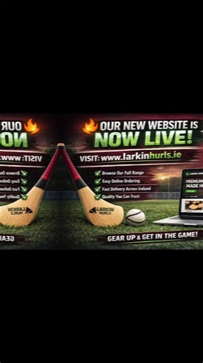 It’s official. Our new website is now LIVE 👉 www.larkinhurls.ie Premium Irish made hurls, now available across Ireland, the UK & Europe. ✔️ Full range online ✔️ Easy ordering ✔️ Secure checkout ✔️ Fast international delivery Built on tradition. Delivered everywhere