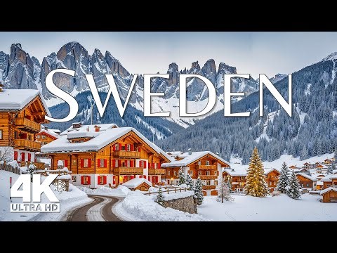 Winter of Sweden 4K UHD | Snowy Nordic Forests and Peaceful Winter Villages Beneath Arctic Skies
