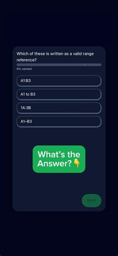 Which is a valid Excel range? #exceltips #exceltricks #finance #excel #business