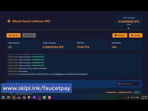Windows Bitcoin Faucet Bot with Real Time Dashboard and Auto Withdraw