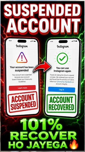 Suspended Instagram account recover kaise kare? Your account has been suspended 180 days