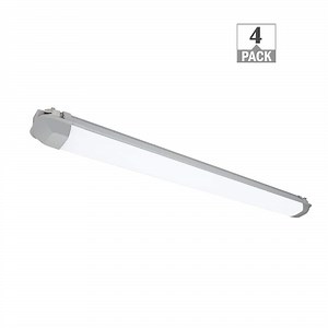 Commercial Electric 4-Pack 4 ft. Vapor Tight 4500 Lumens LED Wraparound Light Fixture 120-277V Adjustable CCT Wet Rated Harsh Conditions 569021111-4PK