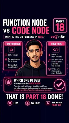 Function Node vs Code Node in N8n (Which Should You Use?) | N8n Tutorial Part 18