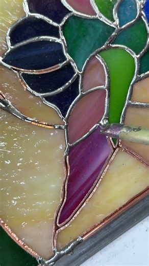 Hummingbird Stained Glass Lamp Making #stainedglass #stainedglasslamp