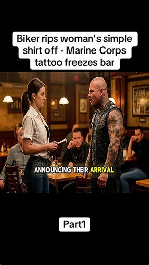 Biker rips woman's simple shirt off - Marine Corps tattoo freezes bar | Unheard Mysteries