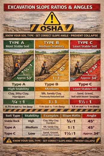 Preventing Trench Collapses: Understanding Soil Types and Slope Ratios | Harsha N. posted on the topic | LinkedIn