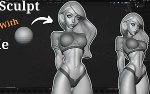 如何在Blender中雕刻可爱的风格化女孩？