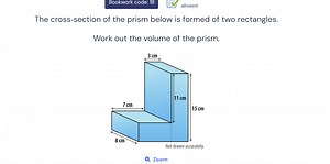 The cross-section of a prism is formed by two rectangles joined... | Filo