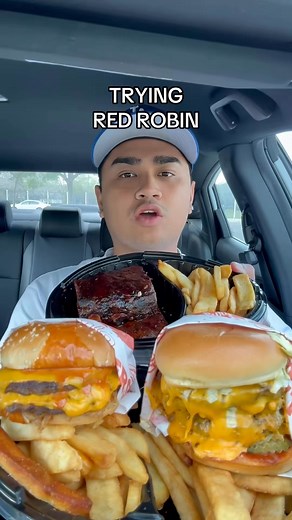 114_Trying Red Robin! #fyp #foryou #fastfood #redrobin #burger #cheeseburger #ribs #fries #tastetest #mukbang #review | Natelo vlogs