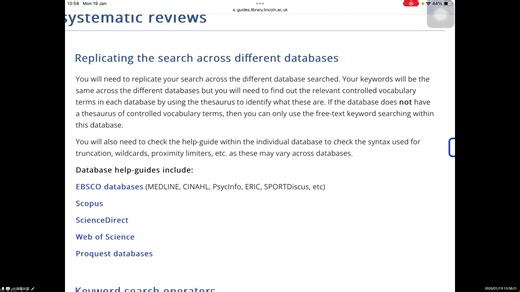 系统综述第四课：制定检索策略（二）Developing a search strategy: Part2