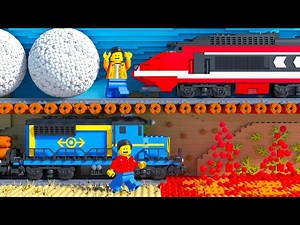 LEGO Train Lava & Ice Tunnel Ride Fail