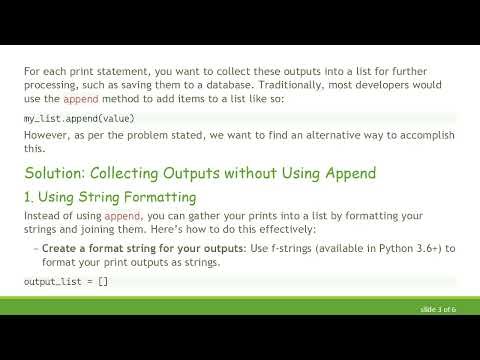 How to Collect Prints from a Python Script into a List without Using Append