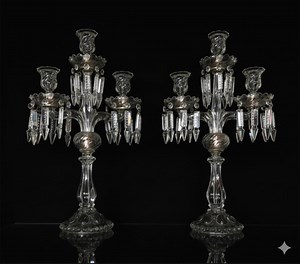 Pair of Antique Baccarat Style Crystal Candelabra C1900 – French Art Glass - Etsy