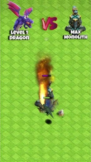 Level 1 Monolith vs All Level Dragons 😱 | Clash of Clans Experiment| #shorts #sumit007 #trending