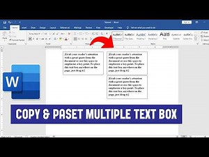 How to Copy Multiple Text Boxes in Microsoft Word