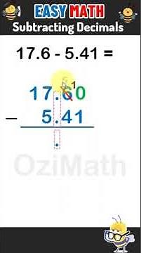 Easy Math: Subtracting Decimals #maths #mathshack #mathstricks