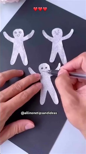 Beautiful tissue paper dancing cartoon craft for kids #craft #kidscraft