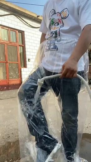 Plastic film waterproof pants