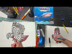 Drawing A Native American Inspired Bird of ‪@artforkidshub‬