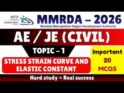 Stress Strain Curve and Elastic Constant MCQS | MMRDA JE Civil pdf Notes 2026 | MMRDA JE Civil Notes