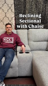 A reclining sectional and chaise in one setup. Plus, comfort, storage, and flexibility. 🤯👏 The Acklen is now on display at Nick’s. #furniture #reclining #chaise #sectional | Nick's Furniture