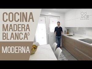 Cocina 👉madera y blanca moderna 👈 Dekton ENTZO 🗿COCINAS CJR SANTOS