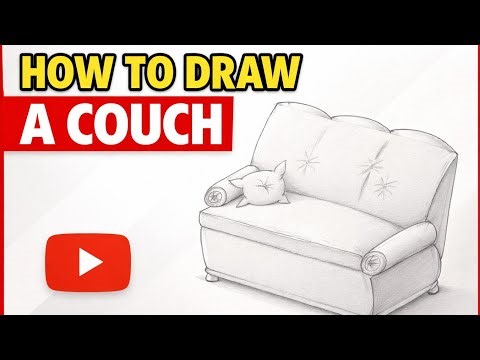 How To Draw a Couch | Easy Step By Step Tutorial | No Music