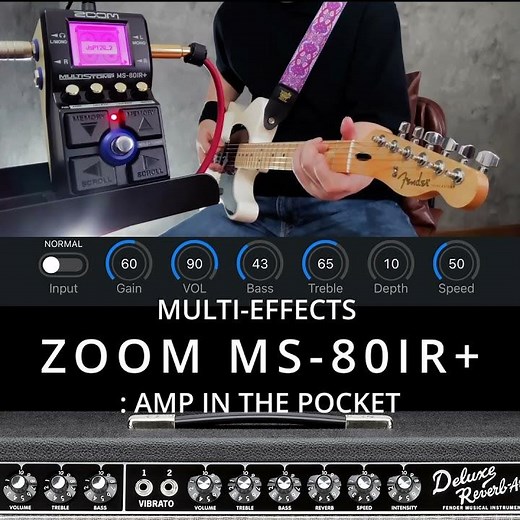 【ZOOM MS-80IR+で作るデラリバサウンド】Fender Deluxe Reverb('65) modeling #エフェクター #effectspedals
