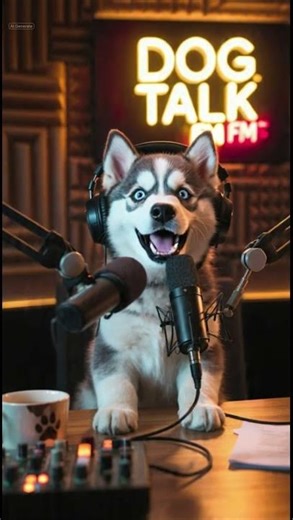 Dog Talk FM – Shih Tzu vs Hyper Husky Puppy! 🎧😂 #shorts