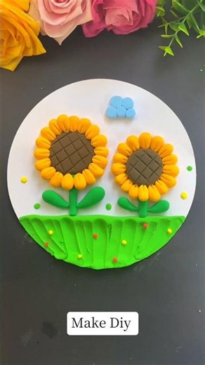 How to Make Easy Clay Sunflower Art 🌻 DIY Clay Craft for Beginners #sunflowerbouquet #flowerart
